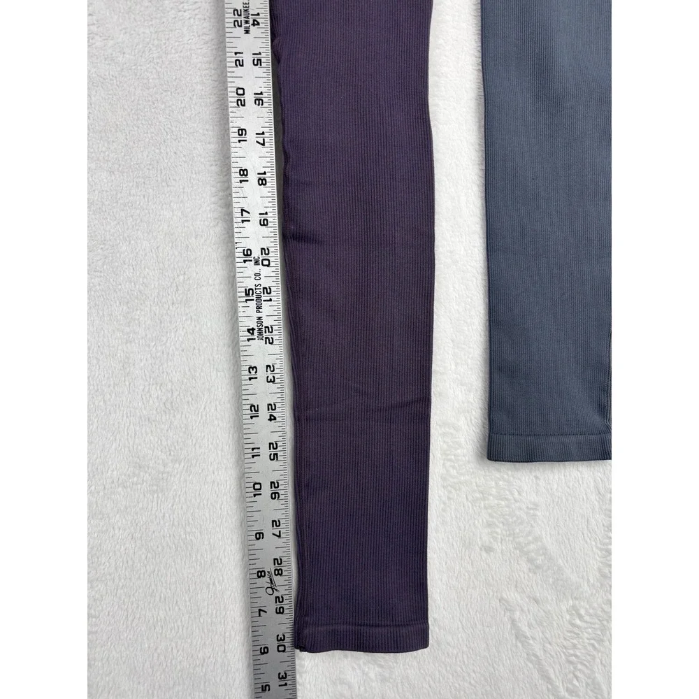 Avocado Seamless High Waisted Leggings Bundle Purple Grey Mens XS/S Yoga Lot 2